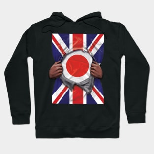 Japan Flag Great Britain Flag Ripped - Gift for Japanese From Japan Hoodie